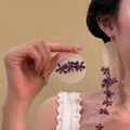 Elegante asymmetrische Muschelohrringe mit violetten Blumen und langen Quasten - Asymmetrische Muschelblumenquaste (44#)