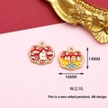 Detailed view of double-sided Chinese style alloy lock charm with smooth sailing theme - Smooth Sailing