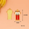 Detail panda leeuwendans hanger, afmetingen 29,5 x 18 mm, gewicht 1,7 g, legering emaille - Aanhoudend Geluk Panda