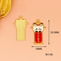 Detailweergave van Chinese stijl emaille panda bedeltjes met maat en gewicht - Vrede en Vreugde Panda