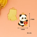 Detailweergave van panda-legering emaille bedel met afmetingen 27x19mm en 2,4g gewicht - Gelukslantaarn Panda