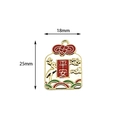 Traditional oriental safety amulet enamel charm pendant with dimensions 18mm by 25mm - Peace (CZ018186)