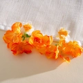 Boucles d'oreilles fleurs en résine jaune orange avec tiges en argent pour l'été - Aiguille Argentée N° 74 - Jaune - Vert