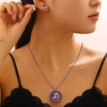USA Independence Day 2026 commemorative Liberty Bell necklace and heart earrings set - Earrings And Necklace Set