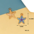 Detailansicht der Seestern-Emaille-Anhänger mit den Maßen 16 mm x 18,5 mm für DIY - Blau Violetter Seestern