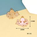 Detailansicht eines rosa Oktopus-Anhängers aus Emaille mit den Maßen 26mm x 21mm - Rosa Oktopus