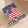 U.S. Independence 250th Anniversary Liberty Bell enamel brooch with 1776-2026 tag - USA 250th Anniversary Liberty Bell Enamel Brooch (03 White K K-1058)