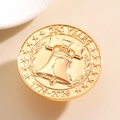Golden commemorative coin featuring Liberty Bell relief and 1776-2026 anniversary engraving - USA 250th Anniversary Round Gold Badge (01 kc Gold K-923)