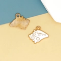 Eleganter weißer Emaille-Muschel-Anhänger mit goldener Legierung für DIY-Schmuck - Weiße Schnecke