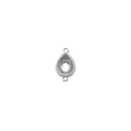 Gros plan sur un support en acier inoxydable en forme de goutte pour pendentif DIY - Grande Goutte d'Eau Double Trou (B-FM0011-9) / 50 Pièces
