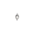 Connecteur de pendentif en acier inoxydable avec bord festonné pour bijoux DIY - Ovale Double Trou (B-FM0011-7) / 50 Pièces