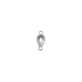 Connecteur de pendentif en acier inoxydable en forme de goutte perlé pour bijoux DIY - Moyenne Goutte d'Eau Double Trou (B-FM0011-6) / 50 Pièces