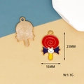 Halloween enamel lollipop charms detail showing 23x15mm dimensions and gold back texture - Candy (5)