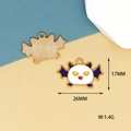 Macro view of Halloween bat ghost enamel charm showing 26x17mm dimensions and weight - Bat Ghost (10)