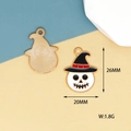 Detailed view of Halloween skull witch hat pendant with 26mm x 20mm size and 1.8g weight. - Magic Imp (13)