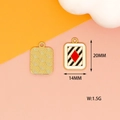 Detailed macro view of enamel poker card diamond pendant for DIY jewelry, 20x14mm - Poker Diamonds