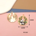 Detail view of panda and bamboo alloy pendant with 30mm height and 3.6g weight metrics. - Giant Panda (XX-020) / 10 Pieces Pack