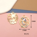 Detailed view of Chinese style phoenix enamel charm with 33mm by 27mm dimensions. - Blue Phoenix (XX-020) / 10 Pieces Pack