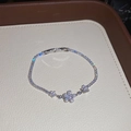 Elegantes Armband mit Zirkonia-Blumen und funkelnder Tenniskette für modebewusste Damen. - Silberne Blumen-Stern-Zirkonia-Tennis-Kette (48#) / Silber