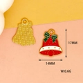 Detail view of 17x14mm red Christmas bell alloy charm for DIY jewelry decoration - 1 Piece / Christmas Bell