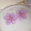 Handgefertigte süße lila Blumenohrstecker aus Resina mit S925 Silbernadeln für Damen - Halbdurchsichtige Harzblume (11#)