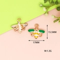 Detailed view of bee alloy charm showing 15.5mm x 17mm dimensions and 1.3g weight - Style 4 Bee / 10 Pieces Pack