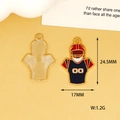 Vista dettagliata ciondolo maglia calcio, 24,5 mm x 17 mm, peso 1,2 g. - Rugby Jersey Style