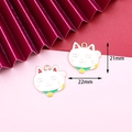 Ciondolo gatto Maneki-neko smaltato per gioielli fai da te, 21x22mm. - S1 / Confezione da 10 / 4# Testa di Gatto della Fortuna