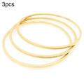 Set of 3 minimalist 18K gold plated stainless steel square wire bangle bracelets - Set of 3 / 55mm / Gold