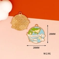 Detailed Earth and airplane enamel charm with 28mm dimension and 2.9g weight info - Airplane Earth Style (F-145)