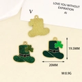 Detailed view of St. Patrick's Day green hat charms with measurements and weight - Shamrock Hat Style (9)