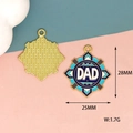 Detail view of Father's Day DAD alloy pendant with dimensions 28mm x 25mm - Shield Style (2DAD)