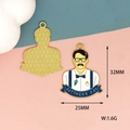 Detail view of Father's Day alloy charm with 32mm height and 25mm width markings - Father Portrait Style (5)