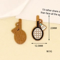 Pendentif détaillé de 22 mm en émail pour raquette et volant de badminton pour bijoux DIY - Raquette Avec Volant