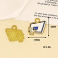 Détails du pendentif panier de basket de 19mm montrant l'avant et l'arrière du bijou - Panier de basket