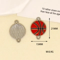 Vue détaillée d'un pendentif basket de 21 mm avec dimensions et un poids de 0,9g - Basketball à Double Lien