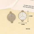 Vue macro détaillée du pendentif volleyball avec dimensions 21x15mm et poids de 0,9g - Volleyball à Double Lien