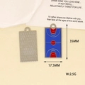 Pendentif émaillé détaillé terrain de basket pour la création de bijoux 35x17,5 mm - Terrain de Basket