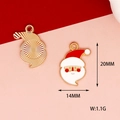 Santa Claus alloy enamel charm for DIY jewelry with 20x14mm dimensions and 1.1g weight - Santa Claus (Style 1)