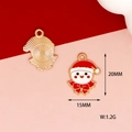 Enamel Christmas Santa Claus charm pendant 20x15mm for DIY jewelry making and crafts - Christmas Kid