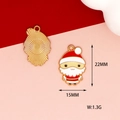 Ciondolo Babbo Natale in smalto, charm natalizio 22x15mm per gioielli fai-da-te. - Babbo Natale (Stile 2)