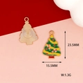 Ciondolo albero di Natale in smalto e lega, altezza 23,5 mm, accessori per gioielli - Albero di Natale (Stile 2)
