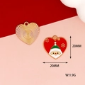 Ciondolo in smalto a forma di cuore con Babbo Natale per gioielli - Babbo Natale con Cuore