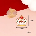 Ciondolo smaltato a forma di torta di Natale per creazione di gioielli fai da te 23mm - Torta di Natale