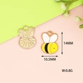 Detailed view showing 14mm size and 0.8g weight of handmade bee charms for DIY jewelry - Style 3 Bee / 10 Pieces Pack