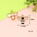 Λεπτομερείς διαστάσεις 21,5x18mm κρεμαστών μελισσών για κατασκευή κοσμημάτων - 11 Μελισσούλα / Πακέτο 10 Τεμαχίων