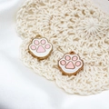 Cute gold enamel cat paw charms for DIY jewelry making accessories in pink and white finish - 1# Cat Claw