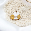 Kawaii white and yellow enamel rabbit bun charm for handmade DIY jewelry making - 2# Rabbit Head