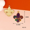 Detailed view of fleur-de-lis pendants with glitter enamel and size labels - Fleur-de-lis Style (7)