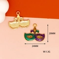 Alloy carnival mask charm for DIY jewelry making with dimensions 24x20mm - Purple Mask Style (9)